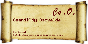 Csanády Oszvalda névjegykártya